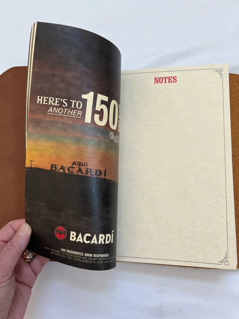 Bacardi Rum Journal Notebook Leather USB Drive Bottle and Pen Notes Promotional